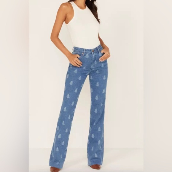 Wrangler westward‎ 626 paisley print high rise bootcut jeans size 25x34 new - Picture 3 of 8